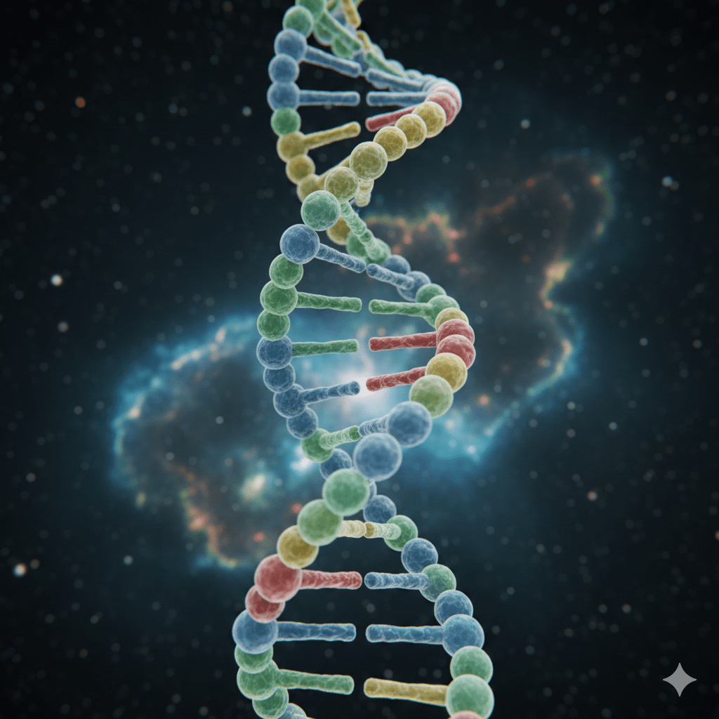 Simulación de una cadena de ADN generada por IA